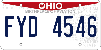 OH license plate FYD4546