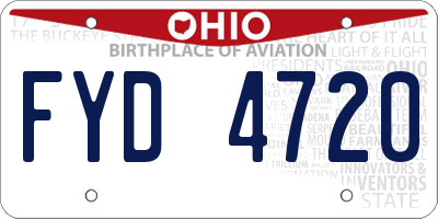 OH license plate FYD4720