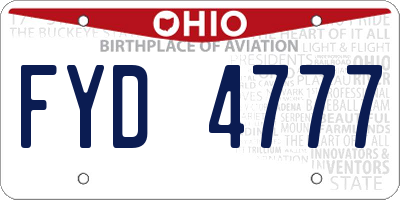 OH license plate FYD4777