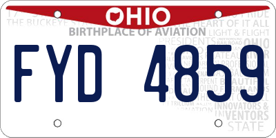 OH license plate FYD4859