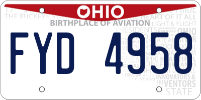 OH license plate FYD4958