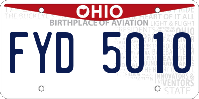 OH license plate FYD5010