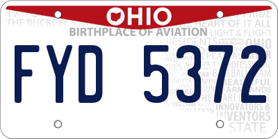 OH license plate FYD5372