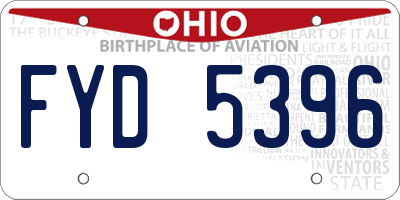 OH license plate FYD5396