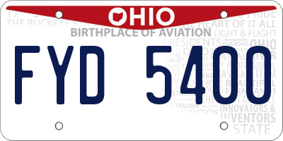 OH license plate FYD5400