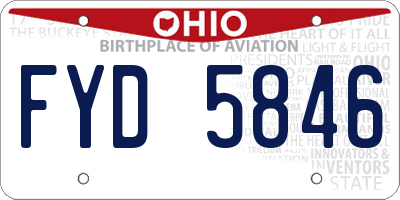 OH license plate FYD5846