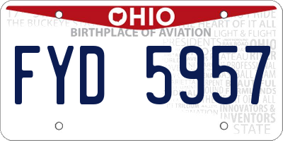 OH license plate FYD5957