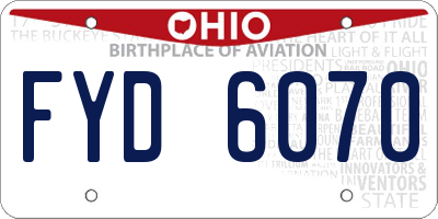 OH license plate FYD6070