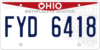 OH license plate FYD6418