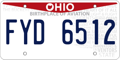 OH license plate FYD6512