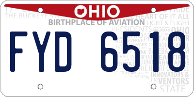OH license plate FYD6518