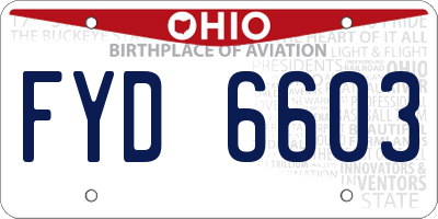 OH license plate FYD6603