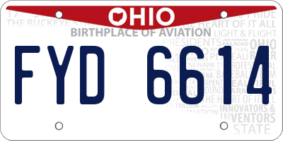 OH license plate FYD6614
