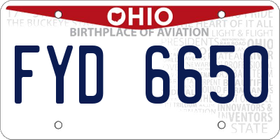 OH license plate FYD6650