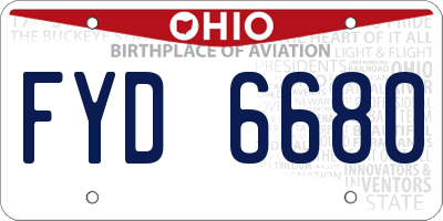 OH license plate FYD6680