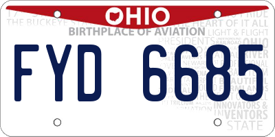 OH license plate FYD6685