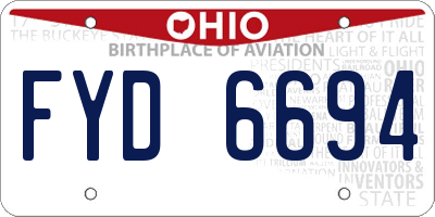 OH license plate FYD6694