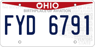 OH license plate FYD6791
