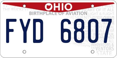 OH license plate FYD6807