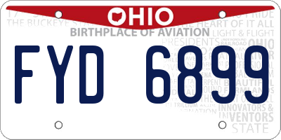 OH license plate FYD6899