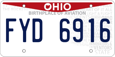 OH license plate FYD6916