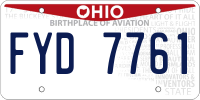 OH license plate FYD7761