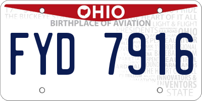 OH license plate FYD7916