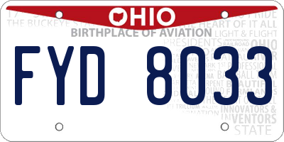 OH license plate FYD8033