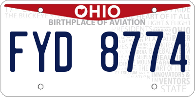 OH license plate FYD8774