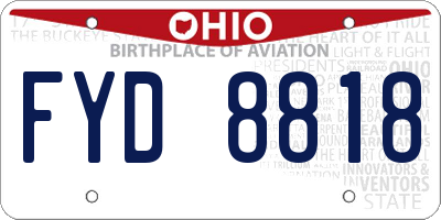 OH license plate FYD8818