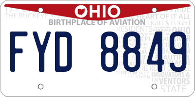 OH license plate FYD8849