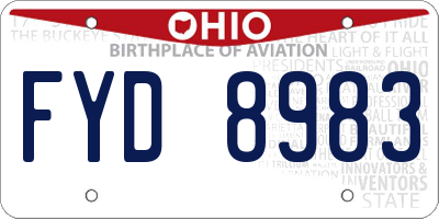 OH license plate FYD8983