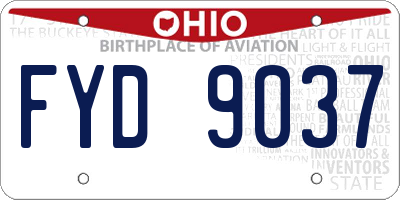 OH license plate FYD9037
