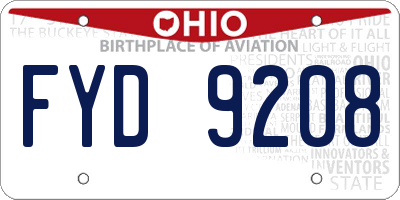 OH license plate FYD9208