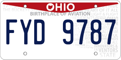 OH license plate FYD9787