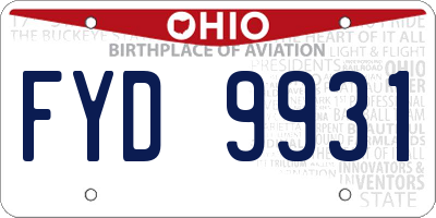 OH license plate FYD9931