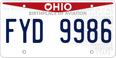 OH license plate FYD9986