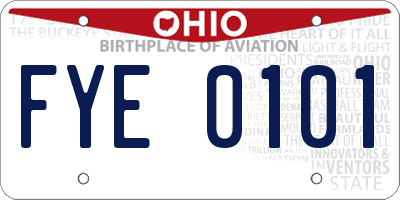 OH license plate FYE0101