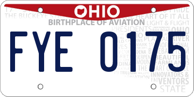 OH license plate FYE0175