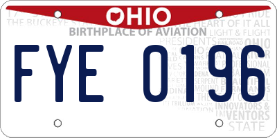 OH license plate FYE0196