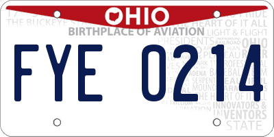 OH license plate FYE0214