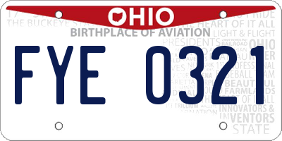OH license plate FYE0321