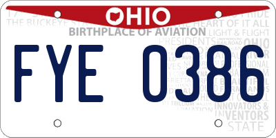 OH license plate FYE0386