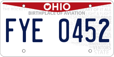 OH license plate FYE0452