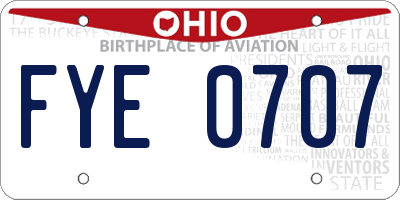 OH license plate FYE0707