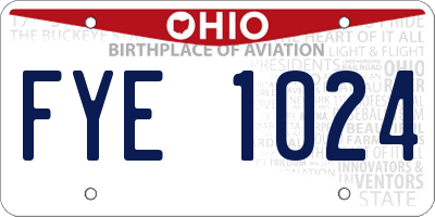OH license plate FYE1024