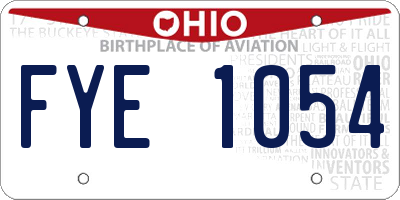 OH license plate FYE1054