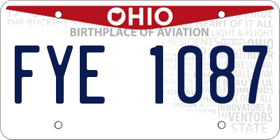OH license plate FYE1087