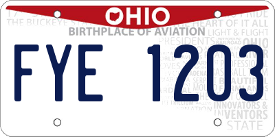 OH license plate FYE1203