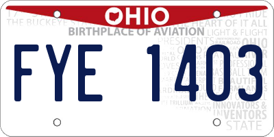 OH license plate FYE1403